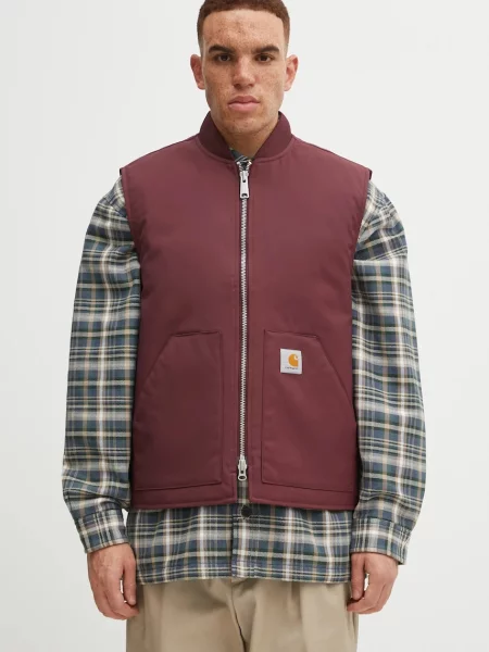 Carhartt WIP bezrękawnik Leroy Vest przejściowy bordowy