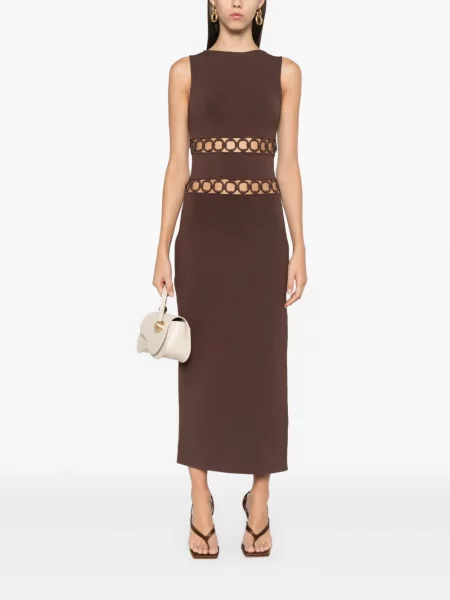 Rochie midi Cult Gaia până la genunchi de costum maro