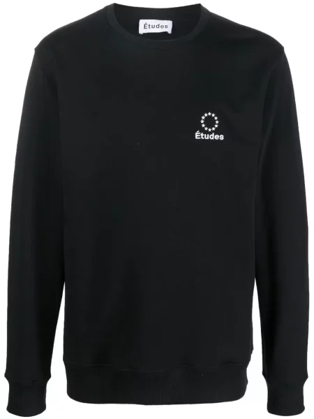 Hanorac études cu broderie negru