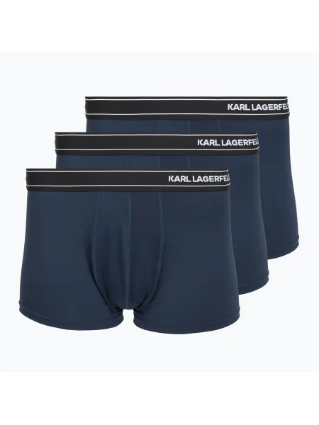 Boxeri pentru bărbați KARL LAGERFELD Stripe Logo Micro Trunk 3 perechi mood indigo