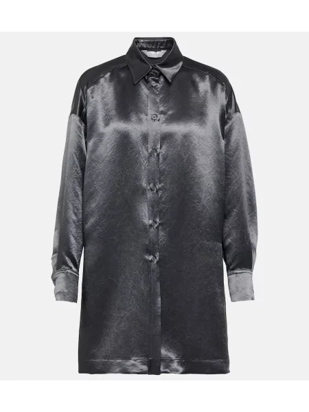 Cămașă Max Mara din satin gri