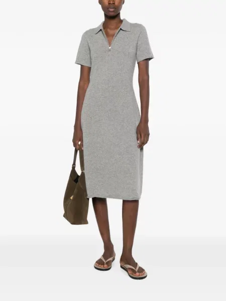 Rochie midi Extreme Cashmere din cașmir gri