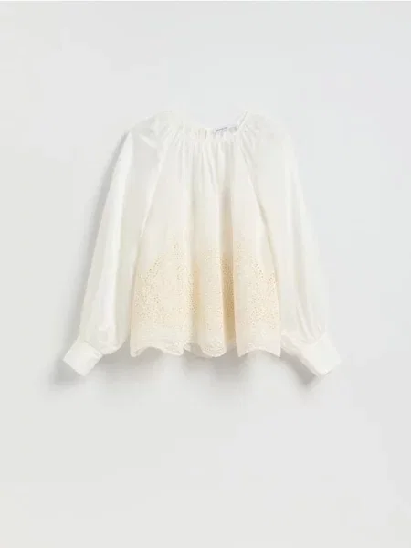Reserved Блузка з додаванням ліоцелу кремовий 