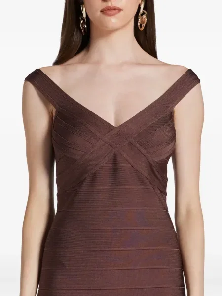 Rochie Hervé Léger de costum maro