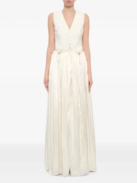 Rochie maxi Lanvin cu decolteu în V cu cordon