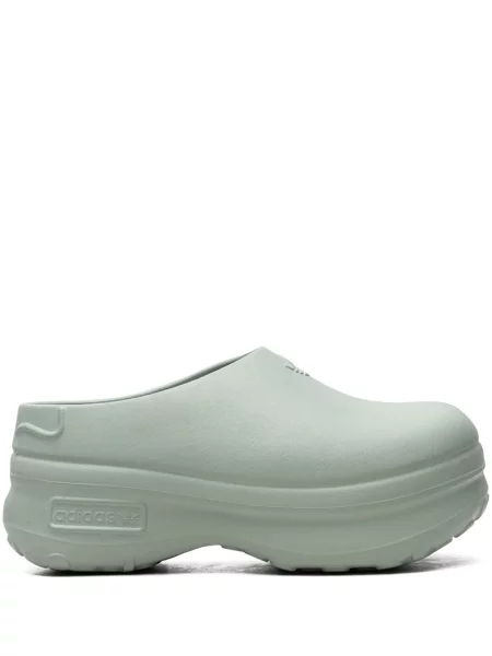 Papuci tip mules Adidas cu șireturi din dantelă gri