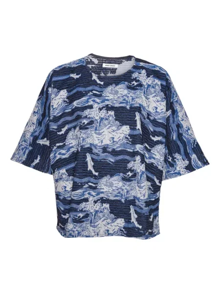 Tricou Henrik Vibskov cu imagine albastru