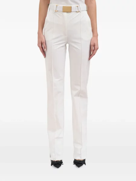 Cu centură pantaloni Elisabetta Franchi alb