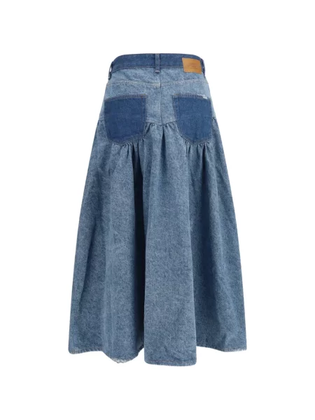 Fustă din denim Ganni albastru
