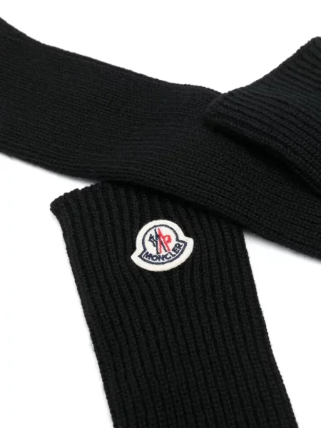 Žebrované rukavice Moncler černé