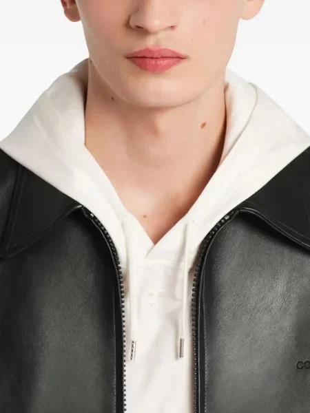 Кожено яке Courreges черно