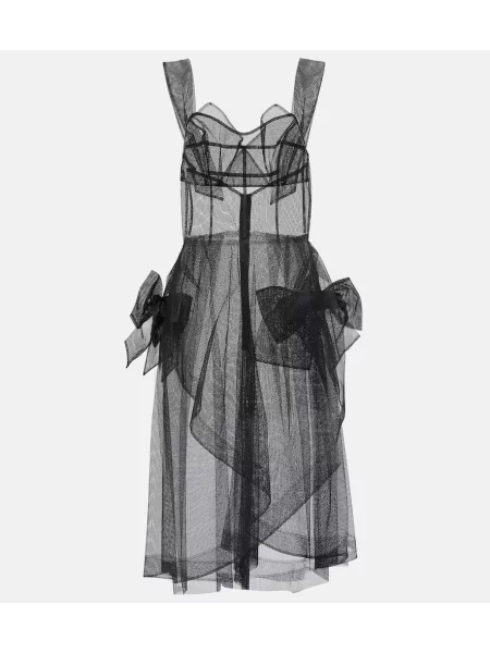 Rochie midi Maison Margiela din tul până la genunchi de costum negru