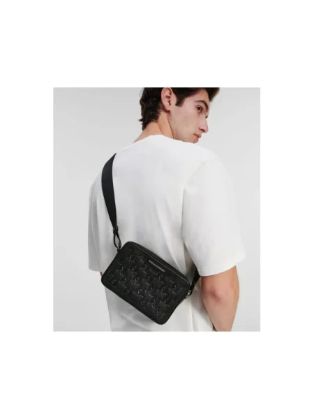 Torba Karl Lagerfeld K/Monogram skórzana czarna