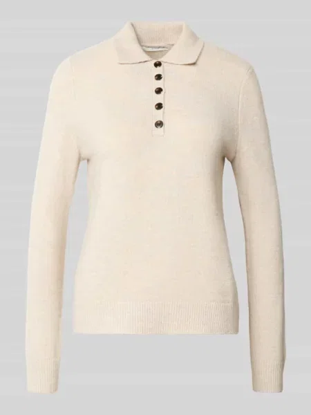 Sweter z dzianiny krój regular fit z dodatkiem wełny Christian Berg Woman beżowy