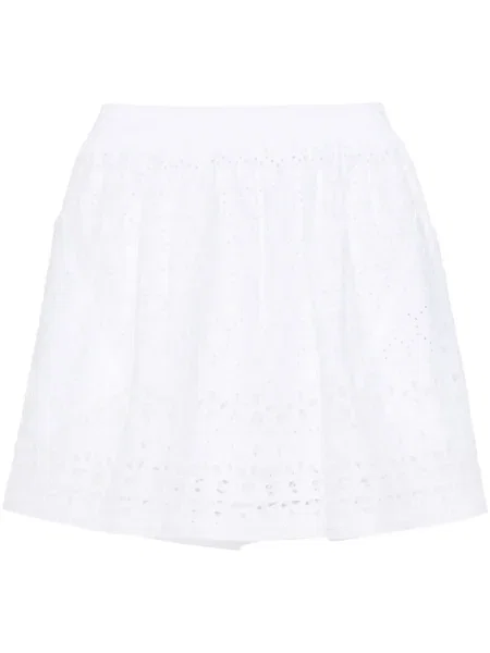 Fusta mini Ermanno Scervino cu broderie alb