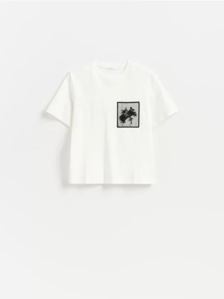 Reserved Tricou cu decorativ alb
