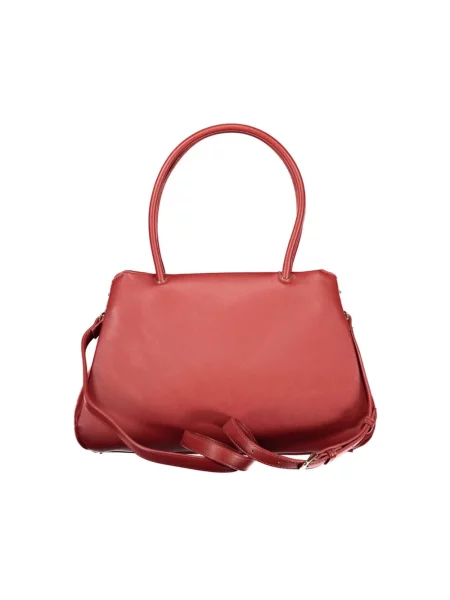 Lniana torebka Valentino Bags czerwona