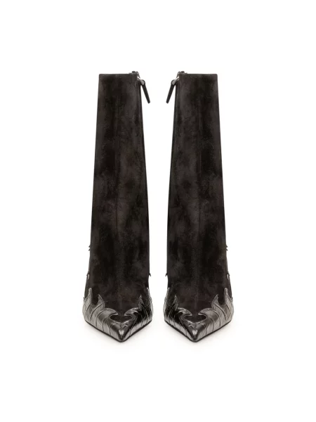 Buty do kostki Paris Texas skórzane w serca czarne