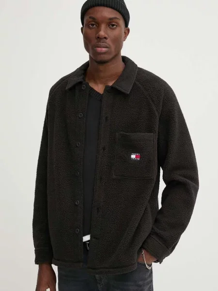 Яке тип риза Tommy Jeans преходен модел черно