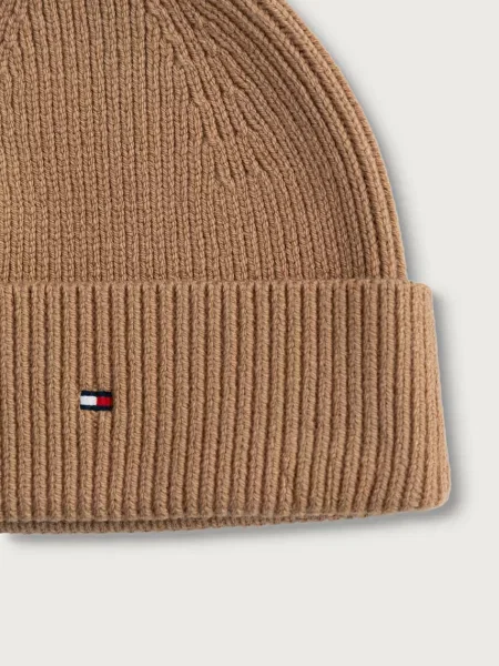 Tommy Hilfiger шапка и шал дамски с вълна бежово