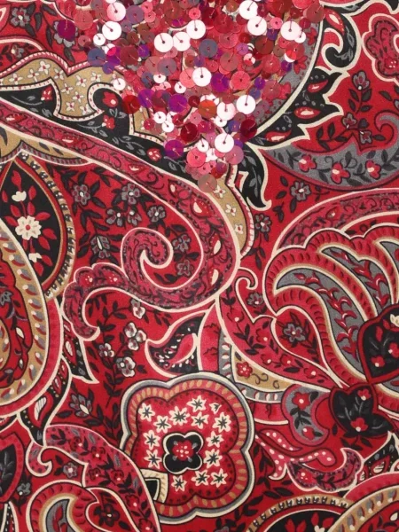 Satynowa tunika Anna Scholz z cekinami czerwona