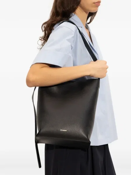 Geanta de piele Jil Sander din piele negru