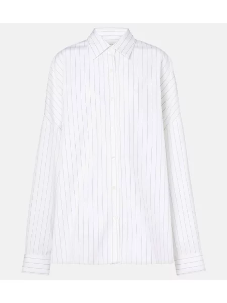 Cămașă Dries Van Noten cu dungi din poplin alb