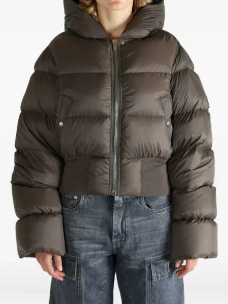 Geacă cu puf Rick Owens cu glugă gri