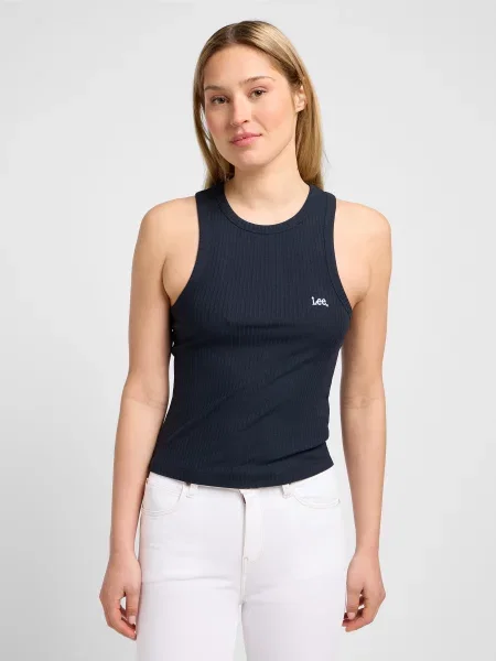 Lee Ribbed Tank Майка Бавовна/модал чорний