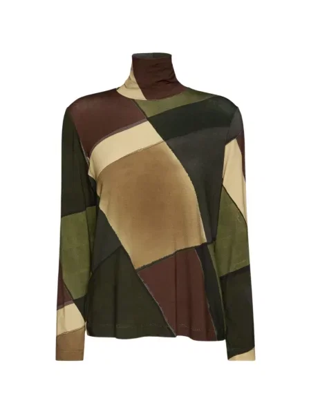 Top Elena Mirò cu imagine cu imprimeu geometric verde