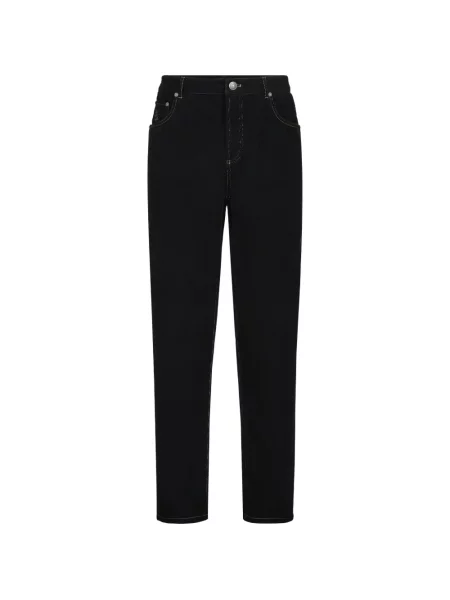 Pantaloni Brunello Cucinelli de catifea cord cu 5 buzunare negru