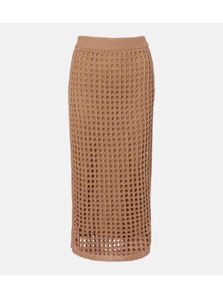 Fustă midi Max Mara tricotate maro