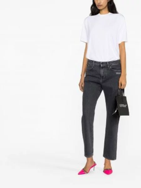 Raštuotas marškinėliai Off-white balta