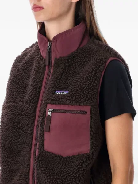 Vestă Patagonia din fleece retro maro