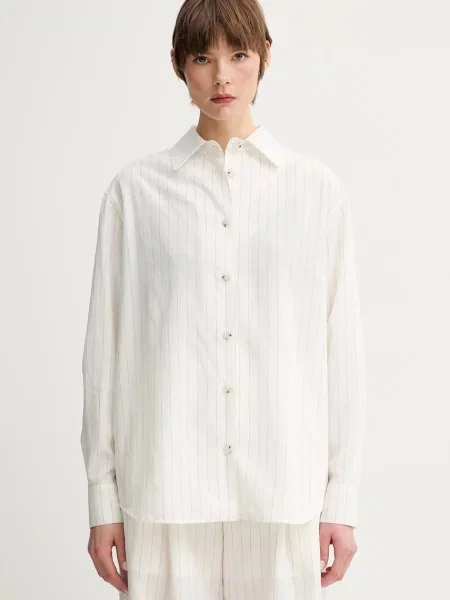 Nanushka cămașă FRYDA cu guler clasic relaxed bej