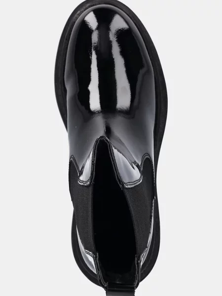 Шкіряні черевики Answear.LAB на плоскому підборі чорний