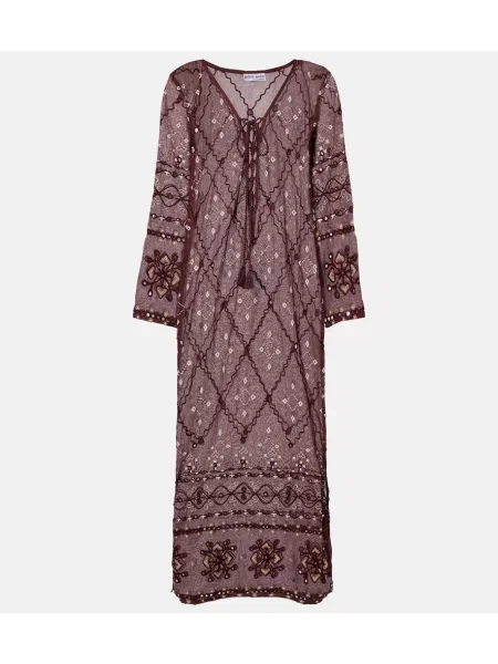 Rochie Juliet Dunn cu broderie bordo