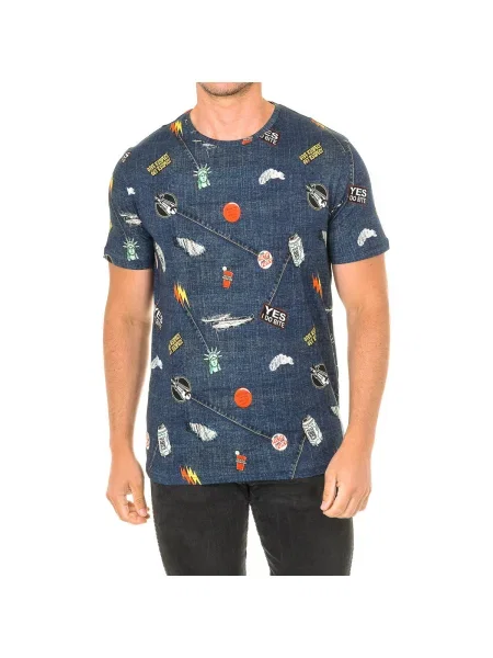 Multicolor tricou John Frank rupți albastru