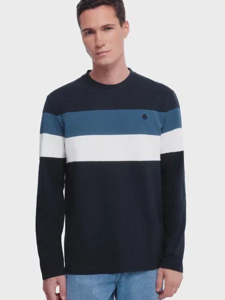 Лонгслив Springfield в полоску синий