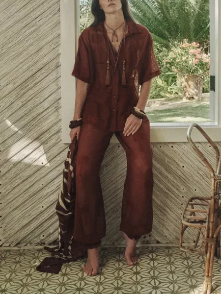 Pantaloni Johanna Ortiz roșu