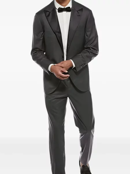 Oblekový jednořadý oblek Brunello Cucinelli šedý