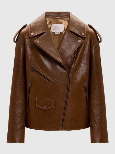 Шкіряна косуха Babe Pay Pls коричнева