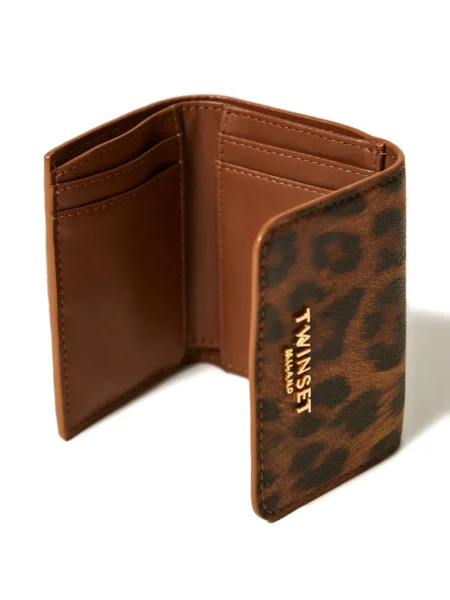 Portofel Twinset cu imagine cu model leopard maro