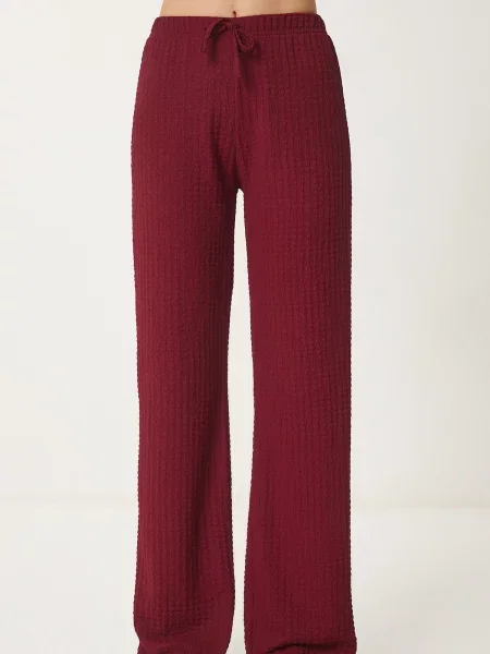 Happiness İstanbul Pantaloni burgundy roșu