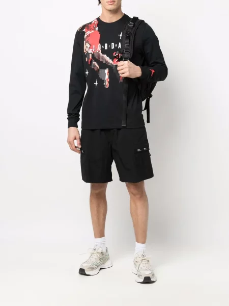 Lung tricou Nike cu imagine negru