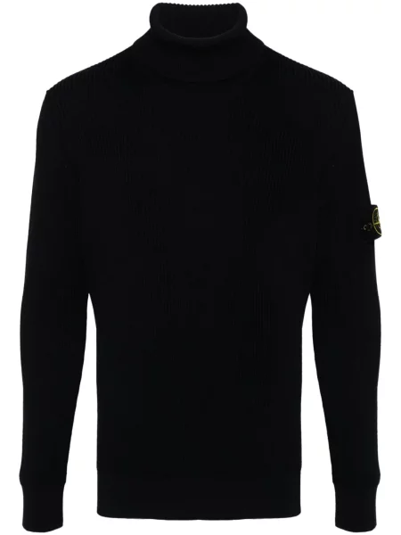 Sweter Stone Island wełniany z kamieniami niebieski
