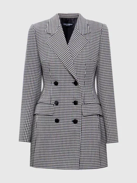 Двобортний жакет з вовною у візерунок Dolce&gabbana