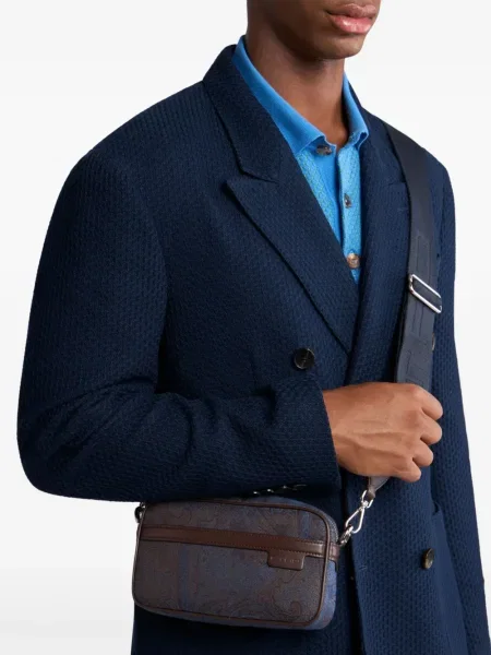 Geantă Etro cu model paisley albastru