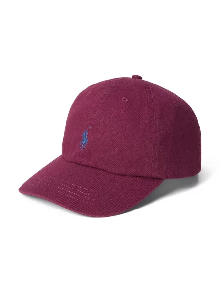 Шапка с козирка Polo Ralph Lauren жълто с изчистен дизайн виолетово