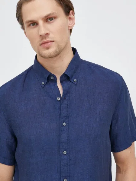 Michael Kors camasa de in albastru marin cu guler button-down slim alb